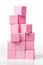 Pink Toy Building Blocks White Background