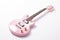 Pink Toy Guitar White Background