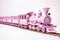 Pink Toy Toy Train Set White Background