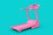 Pink Treadmill Fitness Run Machine in Duotone Style. 3d Rendering