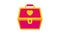 Pink treasure chest for a princess icon animation