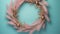 Pink Tree Wreath With Golden Feathers - Modern Christmas Decoration