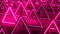 Pink triangular abstract background. Neon lights background. Pattern triangle prisms. Abstract sci fi geometric background.