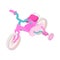 Pink trike icon, cartoon style