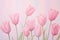 Pink tulips set against a soft, pastel background, conveying a sense of tranquility and natural beauty. AI Generated