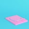 Pink turntable on bright blue background in pastel colors