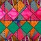 Pink Turquoise and Orange African Print Fabric
