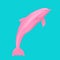Pink Tursiops Truncatus Ocean or Sea Bottlenose Dolphin in Duotone Style. 3d Rendering