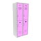 Pink two level gym lockers. 3d rendering illustration