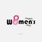 Pink Typographical Design Elements.Happy Women`s day.International Women`s day symbol. Minimalistic design for international wom