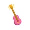 Pink ukulele, Hawaian National musical instrument vector Illustration on a white background