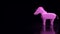 The pink unicorn on black background  3d rendering