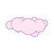 Pink unicorn cloud with space for text. Cute clouds vector illustration for kids. isolated design children, stickers for
