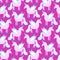 Pink Unicorn seamless pattern. Fantastic animal on purple background. Fabulous Beast texture. Mythical creature with horn ornament