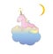 Pink Unicorn Vector sleeping cute hand drawn icon sweet dreams