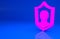 Pink User protection icon isolated on blue background. Secure user login, password protected, personal data protection