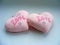 Pink Valentine Hearts With embroidery