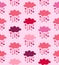 Pink Valentine`s hearts rain pattern