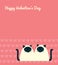 Pink valentines card siamese cats