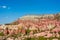 Pink valley at Cappadocia, Anatolia, Turkey. Volcanic mountains