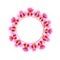 Pink Vanda Miss Joaquim Orchid Banner Wreath. Singapore National Flower. Vector Illustration