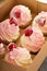 Pink vanilla and raspberry cupcakes