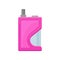 Pink vape with large transparent tank for e-liquid. Modern device for vaping. Electronic cigarette. Flat vector icon