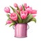 Pink Vase with Pink Tulip