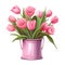 Pink Vase with Pink Tulip