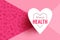 Pink vector background with paper heart frame