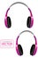 Pink vector headphone