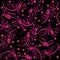 pink vegetable pattern on black vegetable pattern