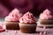 Pink Velvet Cupcakes tasty dessert background