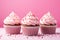 Pink Velvet Cupcakes tasty dessert background