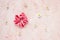 Pink velvet scrunchie and fresh spring flowers