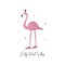 Pink Vibes slogan for t shirt design with flamingo princess in sneakers. Tee shirt typography with tropical bird in crown