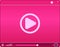 Pink video player. Icon. vector illustration