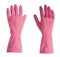 Pink vinyl gloves