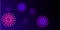 Pink and violet abstract corona virus cells vector illustration on dark blue futuristic background