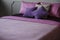 Pink and violet bedroom interior