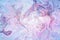 Pink violet fluid illustration. Digital marbling card. Abstract pastel fluid art background. Marble textile print