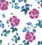 Pink vivid abstract flowers seamless pattern