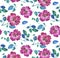 Pink vivid abstract flowers seamless pattern.