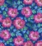 Pink vivid abstract flowers seamless pattern.