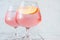 Pink vodka lemonade cocktail