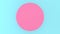 Pink volumetric circle platform on a blue background. Minimal abstract background. Theme for commercial cosmetic luxury design. 3d
