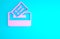 Pink Vote box or ballot box with envelope icon isolated on blue background. Minimalism concept. 3d illustration 3D