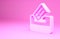 Pink Vote box or ballot box with envelope icon isolated on pink background. Minimalism concept. 3d illustration 3D