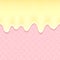 Pink wafer and flowing cream - vector background