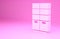 Pink Wardrobe icon isolated on pink background. Minimalism concept. 3d illustration 3D render
